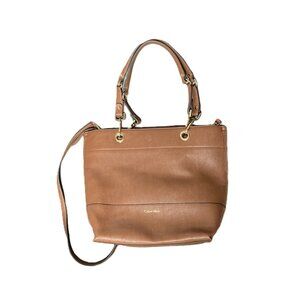 Calvin Klein Large Tote Bag, Leather. Removable Crossbody Strap + Handles